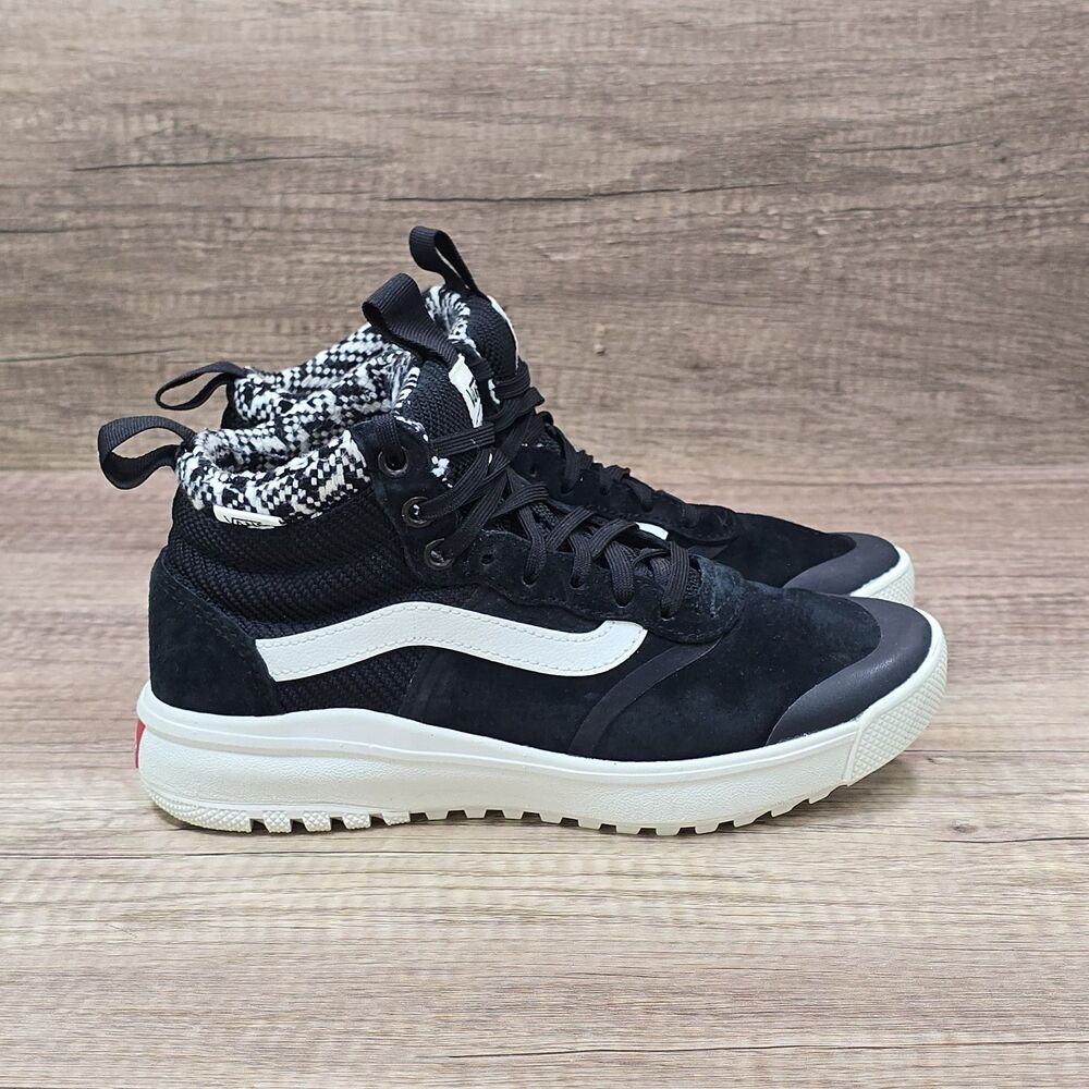 VANS Ultrarange Hi DL MTE Men's Sz 4 Women's Sz 5.5 Black White Suede Sneakers